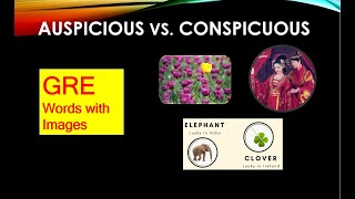 AUSPICIOUS Meaning  CONSPICUOUS Meaning  confusing GRE words with images  gre vocabulary [upl. by Oirevlis416]