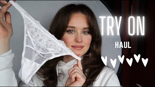 Try On Haul 08  Tiny See Through Lingerie G string Transparent Thong Panty Haul 004 [upl. by Leiuqeze]