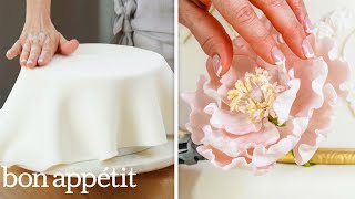 How a Sugar Artist Crafts a 5Tier Wedding Cake  Handcrafted  Bon Appétit [upl. by Rihana927]