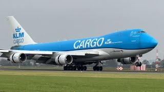 KLM Cargo Boeing 747406FER PHCKA landing at Amsterdam Schiphol Airport [upl. by Leupold]