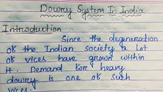 Essay On Dowry System In Indiastudy with Itishree [upl. by Ardnwahs]