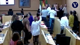 Pelea entre dos concejales del PSOE y PP en el El Puerto de Santa María [upl. by Hayifas632]