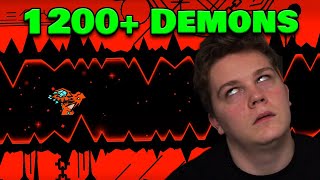 1 ATTEMPT ON EVERY DEMON I BEAT IN GEOMETRY DASH [upl. by Pettifer]