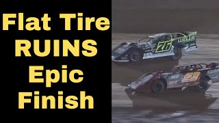 Flat Tire RUINS Epic Finish Between Hedgecock amp Overton for Hunt The Front Super Dirt Series at I75 [upl. by Carr]