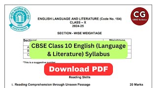 CBSE Class 10 English 202425 Syllabus Explained Reading Writing Literature [upl. by Kronfeld610]