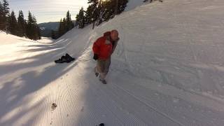 negligent snowboarder hits skier from behind [upl. by Ojaras110]