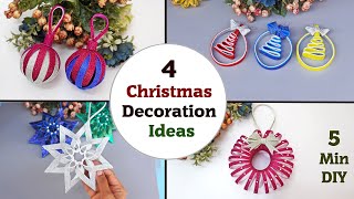 4 DIY Christmas Ornaments Decoration Ideas  Christmas Tree Decorations  Christmas Crafts [upl. by Brabazon]