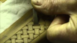 carving a basket weave pattern on a gunstock [upl. by Harrow]