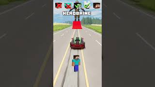 NOOB vs PRO vs HACKER vs HEROBRINE Car jump challenge 😎🚗 shorts beamngdrive [upl. by Kirkpatrick]