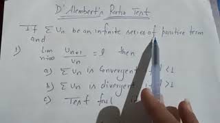 DAlemberts ratio test  BTech 1st year [upl. by Amsirhc320]