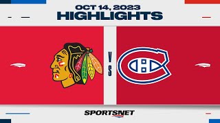 NHL Highlights  Blackhawks vs Canadiens  October 14 2023 [upl. by Laoj]