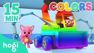 Learn Colors with Cars｜15 min｜Learn Colors for Children  Compilation  3D Kids｜Hogi Colors [upl. by Adierf]