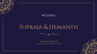 Supraja amp Hemanth Wedding Live Streaming [upl. by Reiniar]