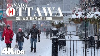 Ottawa Canada 🇨🇦 Snow Storm Winter 2024 in 4K UHD HDR 60 fps [upl. by Agnew631]