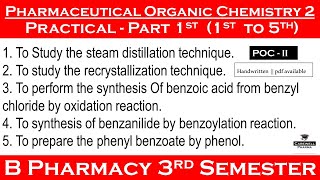 pharmaceutical organic chemistry 3rd semester practical  Part 1  No 1 to 5  Carewell Pharma [upl. by Bryna824]