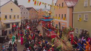 Chinesenfasching Dietfurt Kaiser FuGaiDi fährt mit Drachenwagen vorbei AX700 HDR HLG2 ungraded [upl. by Nohs37]