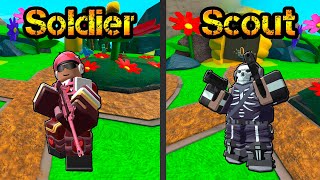 Golden Scout vs Golden Soldier Normal Mode Roblox Tower Defense Simulator [upl. by Ennoved]