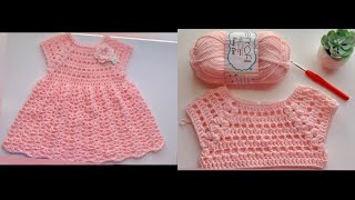 Canesu tejido a crochet para bebe 3 a 6 meses  Utilizando lana gruesa [upl. by Gabrila]