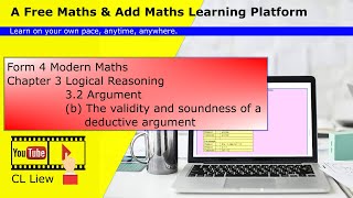 KSSM Form 4 Modern Maths Chapter 3 32 b The Validity and soundness of a deductive argument [upl. by Gar260]