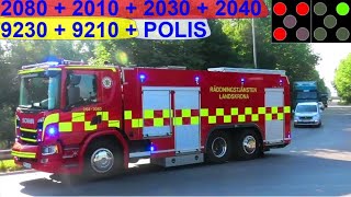 7X STOR UTRYCKNING LANDSKRONA TRAFIKOLYCKA räddningstjänsten region skåne polis brandbil amp ambulans [upl. by Legyn]