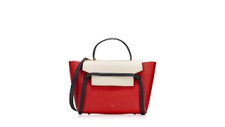 Celine Elephant Calfskin Tri Color Mini Belt Bag Vermillion [upl. by Orlosky]