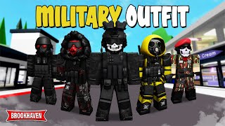 5 MILITARY Outfit Ideas Di Brookhaven IDCODES  Roblox Part 2 [upl. by Alyse]