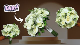 Creating Stunning Round Bridal Bouquet  DIY Round Bouquets for Weddings [upl. by Iz84]