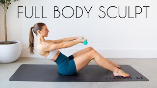 30 MIN FULL BODY SCULPT  Low Impact Pilates Style Light Weights [upl. by Normy423]