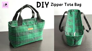 DIY Recessed Zipper Tote Bag  DIY Tote Bag Tutorial [upl. by Yriek]