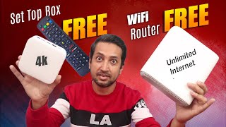 How to get FREE WiFi Router Unlimited Internet amp FREE Set Top Box Android TV Box [upl. by Christmas]