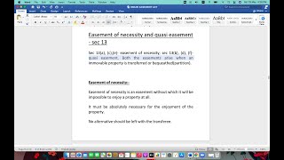 Easement of Necessity amp Quasi Easementsec 13 of Indian Easement Act 1882 [upl. by Enirehtahc]