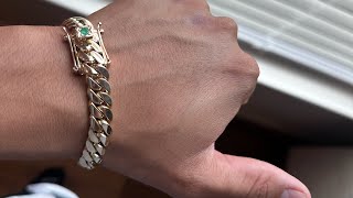 10MM 14k Cuban Bracelet Unboxing from Garcia’s Jewelry Miami [upl. by Thorvald]