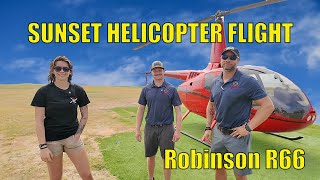 Sunset Helicopter Flight in a Robinson R66 [upl. by Robaina525]