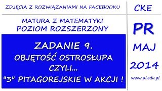 Zadanie 9 Matura z matematyki Maj 2014 PR Stereometria [upl. by Enilraep]