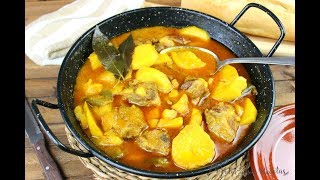 Cómo hacer patatas guisadas con costilla  LAS DE SIEMPRE [upl. by Ronnica]