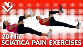 20 Min Sciatica Pain Relief Exercises  Sciatica Treatment and Stretches for Sciatic Nerve Pain [upl. by Corine490]