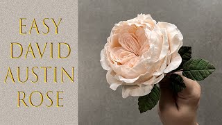 Gumpaste Flower Tutorial  Easy David Austin Sugar Rose Tutorial  No Stryro ball needed [upl. by Aztiram]