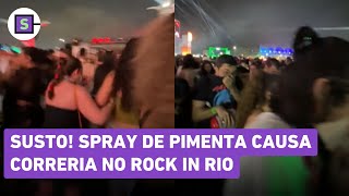 Rock in Rio spray de pimenta causa correria do público durante o show de Carlinhos Brown ASSISTA [upl. by Abran]