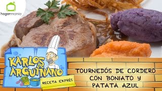 Karlos Arguiñano Receta de Tournedós de cordero con boniato y patata azul [upl. by Scurlock573]