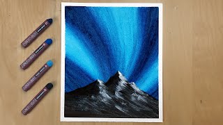 Northern Lights  Easy Oil Pastel Drawing for Beginners Step By Step [upl. by Viole408]