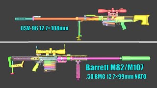 50cal Sniper Comparison of Barrett M82 vs OSV96  WOG  with Commentary [upl. by Odinevneib116]