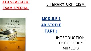 4TH SEMESTER LITERARY CRITICISMMODULE 1ARISTOTLEPART 1CALICUT UNIVERSITY [upl. by Perrins]