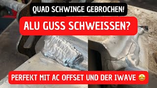 Perfekt ALUGUSS Schweißen mit AC OFFSET Die iWave muss ran Quad Schwinge gerissen 😮 [upl. by Eiramik]