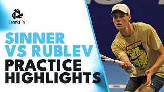 Jannik Sinner vs Andrey Rublev Practice Highlights  Nitto ATP Finals 2023 [upl. by Oniger682]