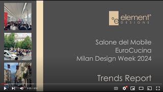 Element Designs 2024 Trends from Salone Eurocucina [upl. by Dolph736]