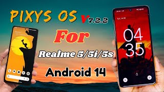 prixy os custom rom for realme 55i5s  Andriod 14  Realme 5 Series  Review [upl. by Minnnie]