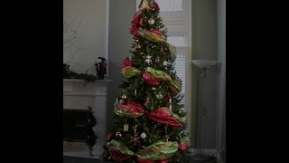 How to Decorate The Perfect Christmas Tree Using Wide Ribbon Garland [upl. by Kunz]