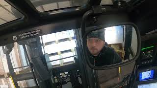 POV unloading trailer with melamine shelves E50 electric forklift from Linde [upl. by Evan]