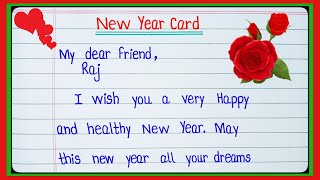 Happy New Year card writing 2024  Happy New Year greetings card messages  Happy New Year wishes [upl. by Holton]