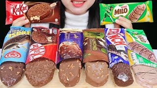 ASMR KITKAT MILO CHOCOLATE ICE CREAM 🍫 MAGNUM ALMOND KITKAT MILO NESTLE CRUNCH AICE FEAST [upl. by Mikahs448]